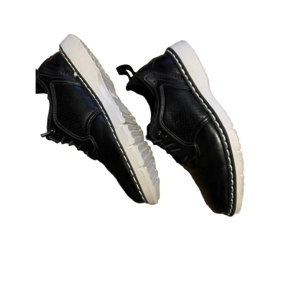 STACY ADAMS Youth Boy's Sync Elastic Lace Dress Shoes Size 12 M BLACK